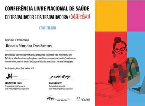certificado conferência livre nacional de saúde do trabalhador e da trabalhadora com deficiência